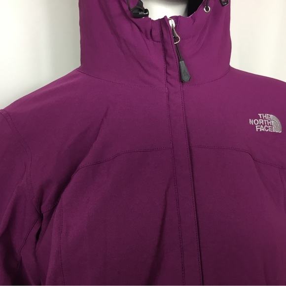 The North Face hooded Jacket Sweater Velvet Lining Magenta Warm Size Women Large - Picture 3 of 7